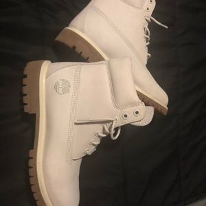 Brand new White Timberlands